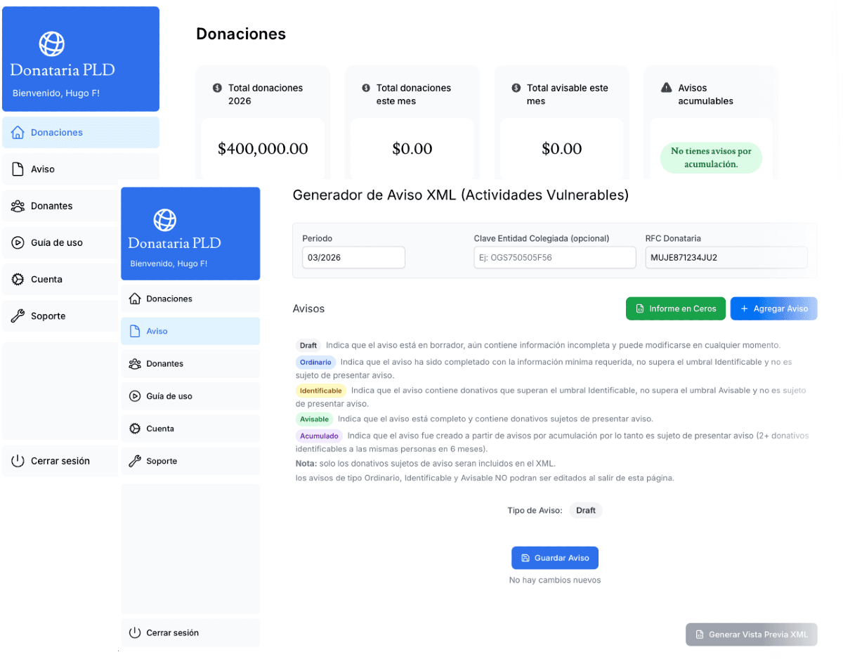 Screenshots of the dashboard project showing desktop version